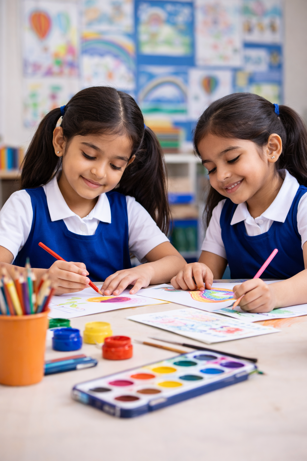 Girl creative-work n classroom